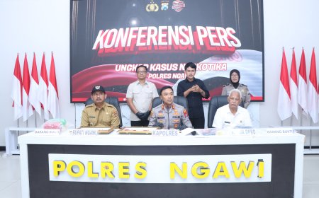 Polres Ngawi Amankan 2 Tersangka Pengedar Narkoba 223,842 gram Sabu Disita