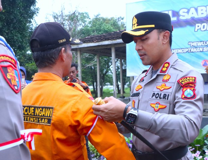 Polres Ngawi Perkuat Jaga Kondusifitas Wilayah dengan Sabuk Kamtibmas
