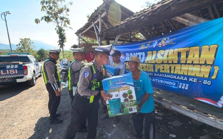 Sambut Hari Bhayangkara ke -80 Polres Situbondo Salurkan Bantuan Alsintan untuk Kelompok Tani