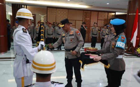 Jelang Hari Bhayangkara ke - 80 Polda Jatim Gelar Upacara Pemuliaan Nilai Luhur Tribrata