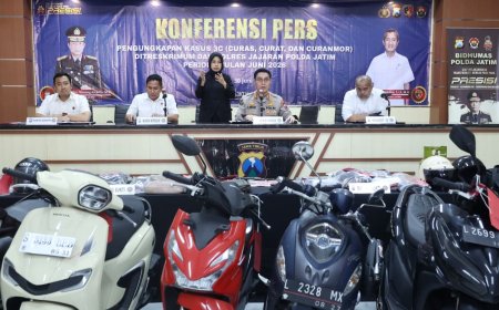 Polda Jatim Ungkap 195 Kasus 3C Selama Juni 2026, Amankan 222 Tersangka untuk Jaga Keamanan Masyarakat
