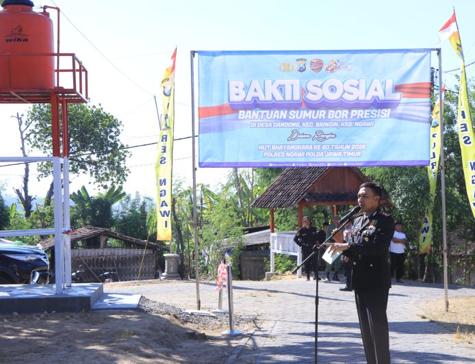Hari Bhayangkara ke - 80, Polres Ngawi Bangun Sumur Bor Presisi untuk Masyarakat di Bringin